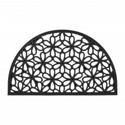 Relaxdays Gummi Fußmatte mit Blumenmuster