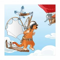 Bilderwelten Fliegender Bauernhof Katze unterwegs - 80 x 80 cm - Durchmesser: 80 cm