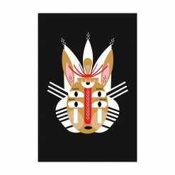Bilderwelten Collage Ethno Maske - Hase - 60 x 90 cm - Durchmesser: 90 cm