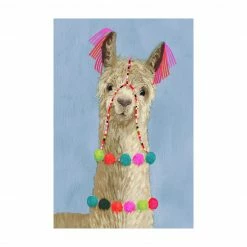 Bilderwelten Lama mit Schmuck IV - 40 x 60 cm - Durchmesser: 60 cm