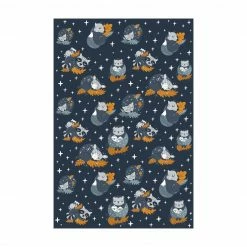 Bilderwelten Skandinavische Tierfamilien in der Nacht - 140 x 210 cm - Durchmesser: 210 cm