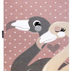 RugsX Kinderteppich PETIT FLAMINGOS HERZEN - 160 x 220 cm