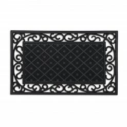 Relaxdays Gummi Fußmatte mit Ornamenten