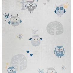 RugsX BAMBINO 1161 Waschteppich Eulen für - 80 x 150 cm