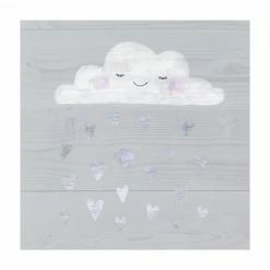 Bilderwelten Wolke mit silbernen Herzen - 40 x 40 cm - Durchmesser: 40 cm