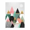 Bilderwelten Dreieckige Berge mit Goldspitzen - 60 x 80 cm - Durchmesser: 80 cm