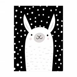 Bilderwelten Tierpark mit Mustern - Lama - 135 x 180 cm - Durchmesser: 180 cm