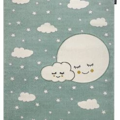 RugsX Kinderteppich PETIT MOON Sterne, Wolken - 80 x 150 cm