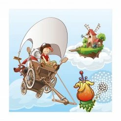 Bilderwelten Fliegender Bauernhof Heuwagenfahrt - 200 x 200 cm - Durchmesser: 200 cm