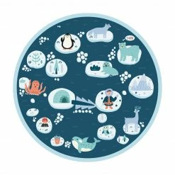 Bilderwelten Antarktis - Eisbär Rudi möchte Fisch - 100 x 100 cm - Durchmesser: 100 cm