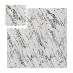 Relaxdays Bodenschutzmatte Fitness 9er Set - Weiß - Schwarz