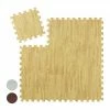 Relaxdays Bodenschutzmatte in Holzoptik 9er Set - Braun