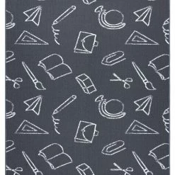 RugsX Teppich für Kinder SCHOOL Schule grau - 300 x 300 cm