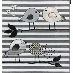 RugsX Kinderteppich PETIT VÖGEL grau - 200 x 290 cm