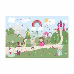 Bilderwelten Märchenland - Rettung vor dem Drachen - 60 x 40 cm - Durchmesser: 40 cm