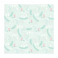 Bilderwelten Weiße Häschen und Rosane Vögel - 140 x 140 cm - Durchmesser: 140 cm