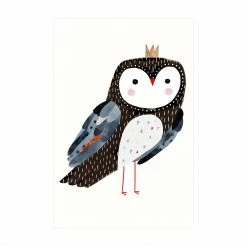 Bilderwelten Gekrönte Eule Dunkel - 80 x 120 cm - Durchmesser: 120 cm