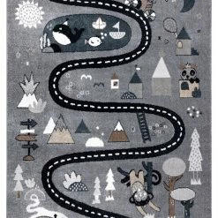 RugsX Teppich FUN Route für Kinder, Straße, - 120 x 170 cm