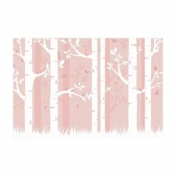 Bilderwelten Rosa Birkenwald mit Schmetterlingen - 330 x 220 cm - Durchmesser: 220 cm