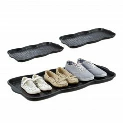 Relaxdays 3 x Schuhabtropfschale groß für 3 Paar