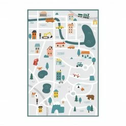 Bilderwelten Kleinstadt - Von der Stadt in die Natur - 120 x 180 cm - Durchmesser: 180 cm