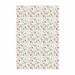 Bilderwelten Einhörner und Süßes in Gelb und Rot - 80 x 120 cm - Durchmesser: 120 cm