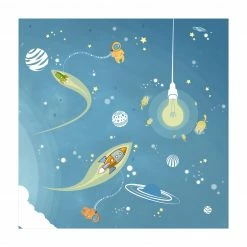 Bilderwelten No.MW16 Buntes Weltraumtreiben - 220 x 220 cm - Durchmesser: 220 cm