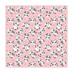 Bilderwelten Süße Pandabären mit Herzen Pastellrosa - 80 x 80 cm - Durchmesser: 80 cm