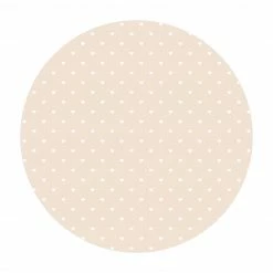 Bilderwelten No.YK58 Weiße Herzen auf Creme - 80 x 80 cm - Durchmesser: 80 cm