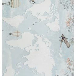RugsX BAMBINO 1163 Waschteppich Weltkarte, - 80 x 150 cm