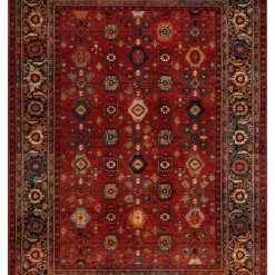 RugsX Wollteppich OMEGA PARILLO Rahmen rubin - 200 x 300 cm