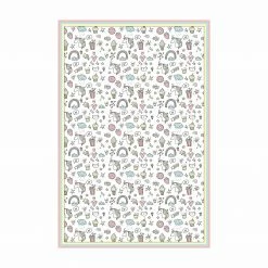 Bilderwelten Einhörner und Süßes in Pastell - 120 x 180 cm - Durchmesser: 180 cm