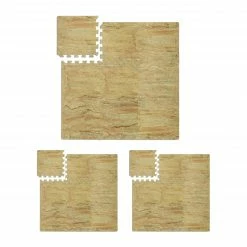 Relaxdays 27 x Bodenschutzmatte Fitness beige - Beige - Braun