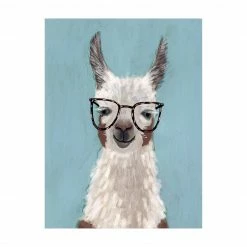 Bilderwelten Lama mit Brille II - 90 x 120 cm - Durchmesser: 120 cm