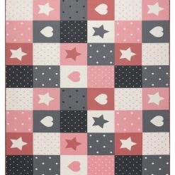 RugsX Teppich für Kinder STARS Sterne rosa / - 250 x 350 cm