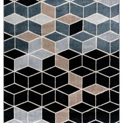 RugsX Teppich POLI 9139A Würfel 3D schwarz / - 120 x 170 cm