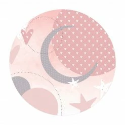 Bilderwelten Kinderteppich grafisch - Sterne und Mond - 60 x 60 cm - Durchmesser: 60 cm