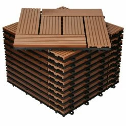 ECD Germany Terrassenfliesen 30x30cm Set Hellbraun