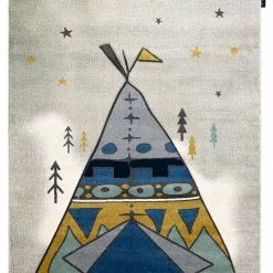 RugsX Kinderteppich PETIT TIPI grau - 140 x 190 cm