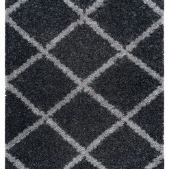 RugsX Teppich UNION 3482 Gitter grau Franse - 140 x 190 cm