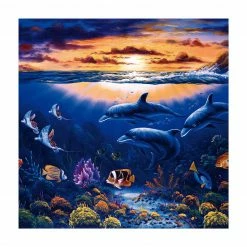 Bilderwelten Dolphins World - 240 x 240 cm - Durchmesser: 240 cm