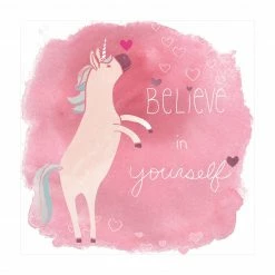 Bilderwelten Einhorn-Truppe - Believe - 140 x 140 cm - Durchmesser: 140 cm