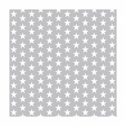 Bilderwelten Weiße Sterne auf grauem Hintergrund - 140 x 140 cm - Durchmesser: 140 cm