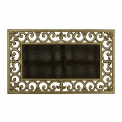 Relaxdays Fußmatte Gummi Metallic Look - Gold - Schwarz