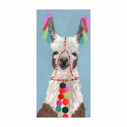 Bilderwelten Lama mit Schmuck III - 140 x 280 cm - Durchmesser: 280 cm