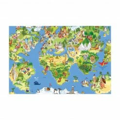 Bilderwelten Great and funny Worldmap - 120 x 80 cm - Durchmesser: 80 cm
