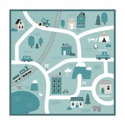 Bilderwelten Dorf - Klein aber fein - 100 x 100 cm - Durchmesser: 100 cm