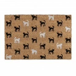 Relaxdays Fußmatte Kokos mit Katzen