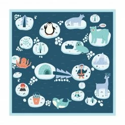 Bilderwelten Antarktis - Eisbär Rudi möchte Fisch - 80 x 80 cm - Durchmesser: 80 cm