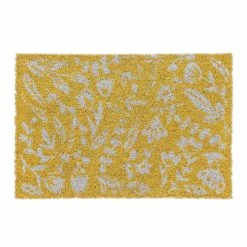 Relaxdays Kokos Fußmatte mit Blumen